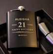 18th Birthday Hip Flask Gift Set Whiskey Label Themed