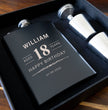 18th Birthday Hip Flask Gift Set Whiskey Label Themed