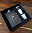 18th Birthday Hip Flask Gift Set Whiskey Label Themed