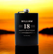 18th Birthday Hip Flask Gift Set Whiskey Label Themed