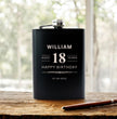18th Birthday Hip Flask Gift Set Whiskey Label Themed