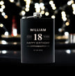 18th Birthday Hip Flask Gift Set Whiskey Label Themed