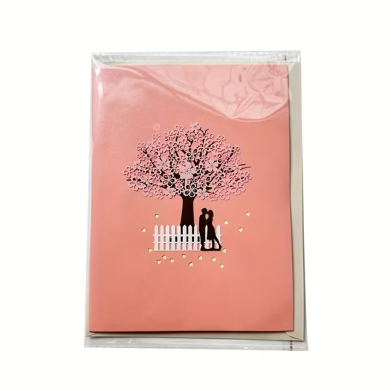 Beautify Cherry Bloosm Valentines 3D Popup  Greeting Card