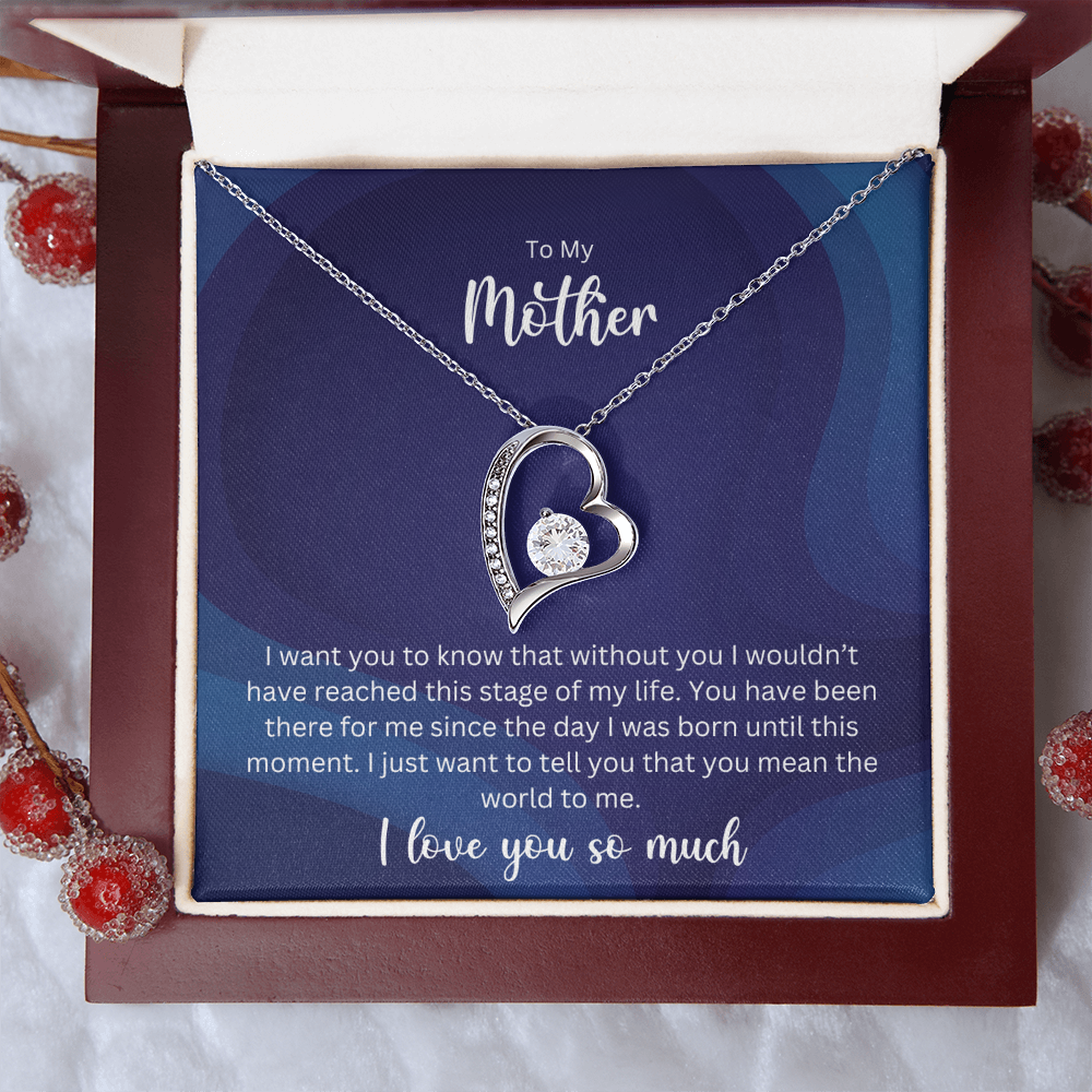 To My Mother - Sterling Silver Necklace Personalised Gift With A Custom Message Card - Gift from Son / Daughter For Mum