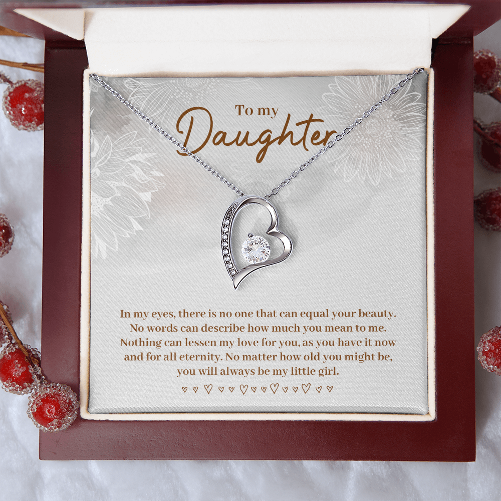 To My Daughter Beautiful Silver Heart Necklace Gift Boxed Gift For Daughter