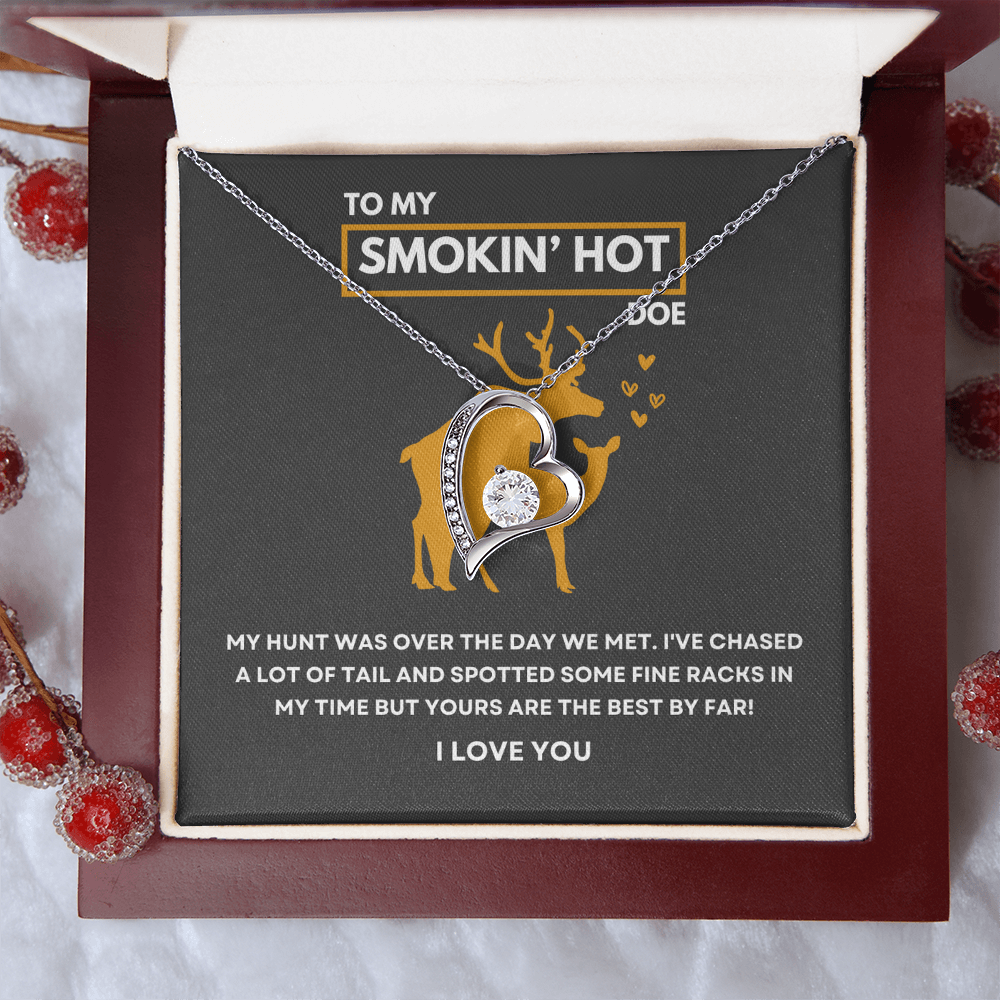 Funny Gift For Her - Sterling Silver Necklace - Smokin Hot Doe - Personalized  Hunting Themed Gift for Wife