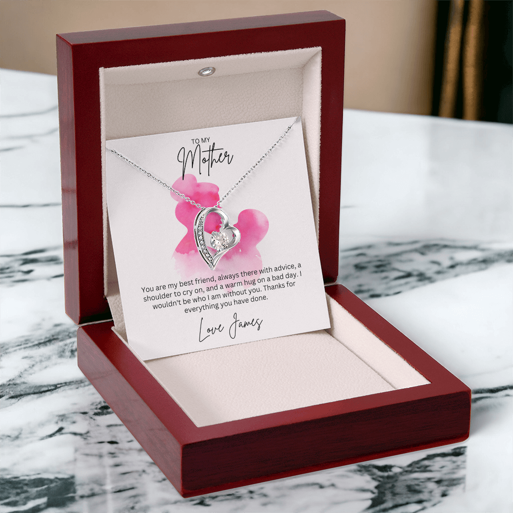 To My Mother Heart Shape Necklace Beautifully Gift Boxed
