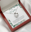 Silver Heart Necklace For Daughter -Gift Jewellery from Mum, Dad with Message Card & Gift Box