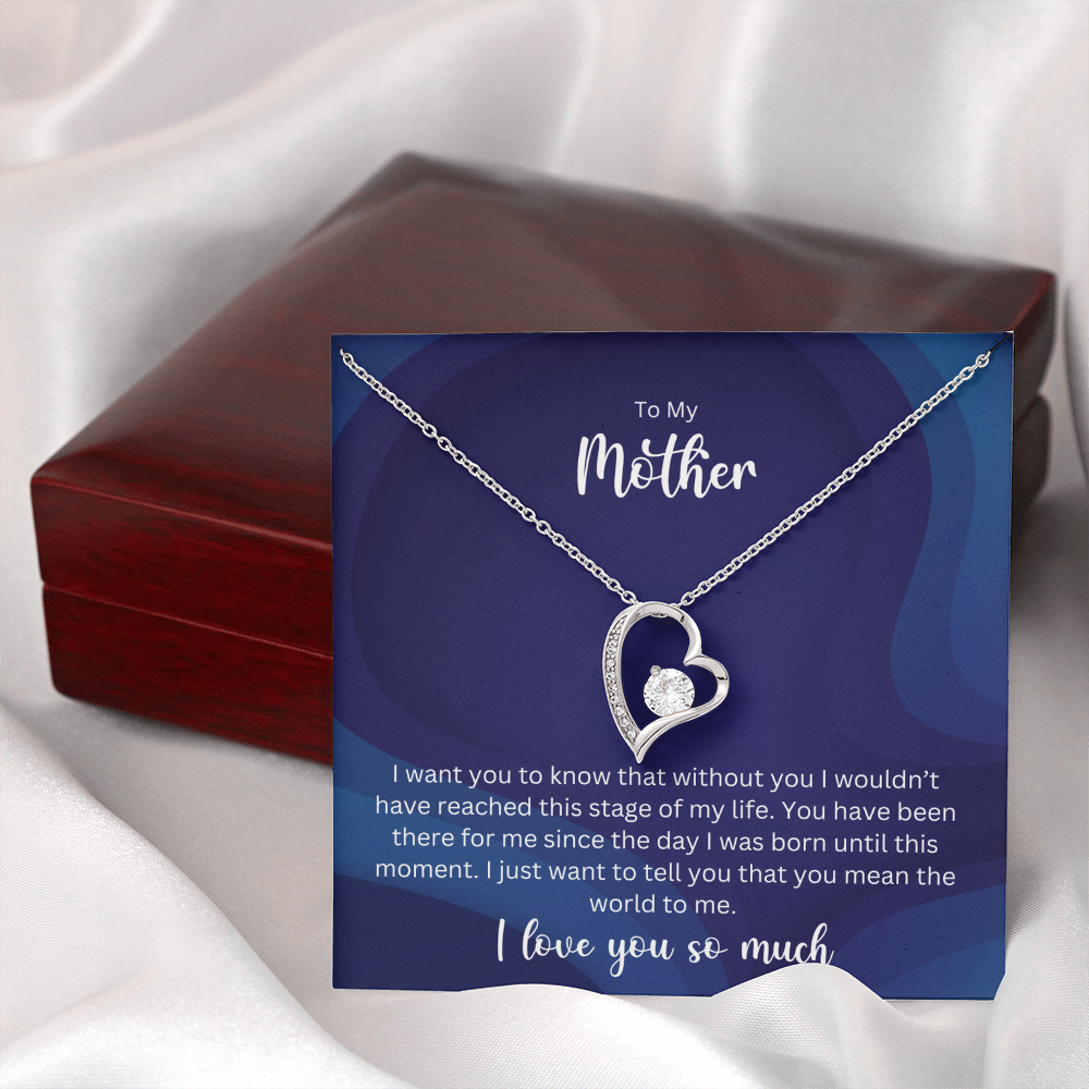 To My Mother - Sterling Silver Necklace Personalised Gift With A Custom Message Card - Gift from Son / Daughter For Mum