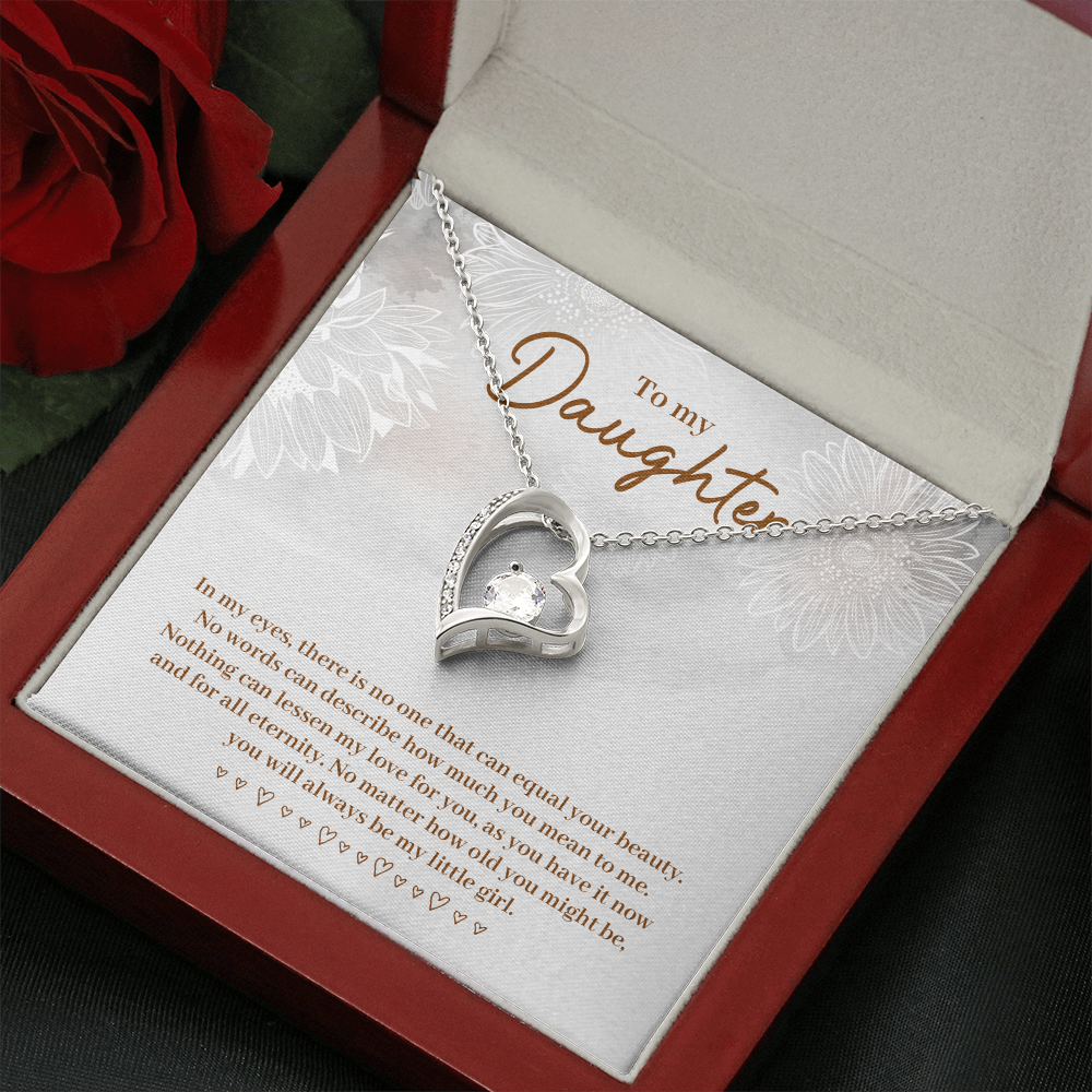 To My Daughter Beautiful Silver Heart Necklace Gift Boxed Gift For Daughter