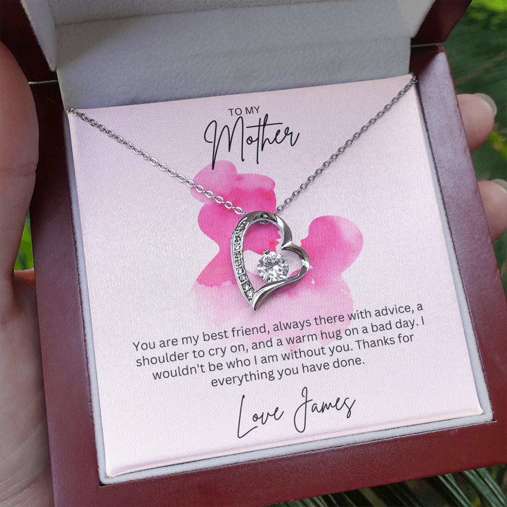 To My Mother Heart Shape Necklace Beautifully Gift Boxed
