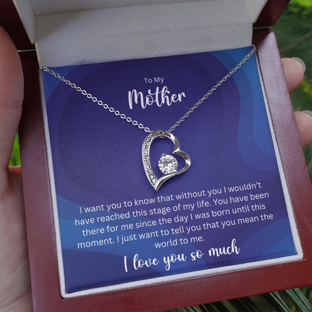 To My Mother - Sterling Silver Necklace Personalised Gift With A Custom Message Card - Gift from Son / Daughter For Mum