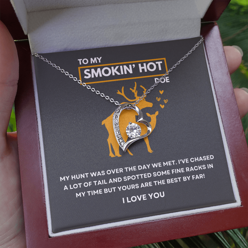 Funny Gift For Her - Sterling Silver Necklace - Smokin Hot Doe - Personalized  Hunting Themed Gift for Wife