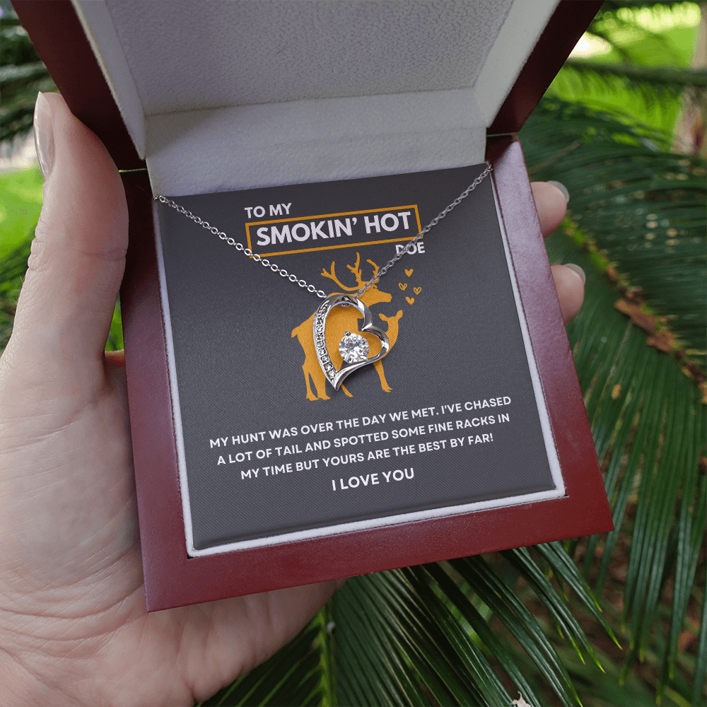 Funny Gift For Her - Sterling Silver Necklace - Smokin Hot Doe - Personalized  Hunting Themed Gift for Wife