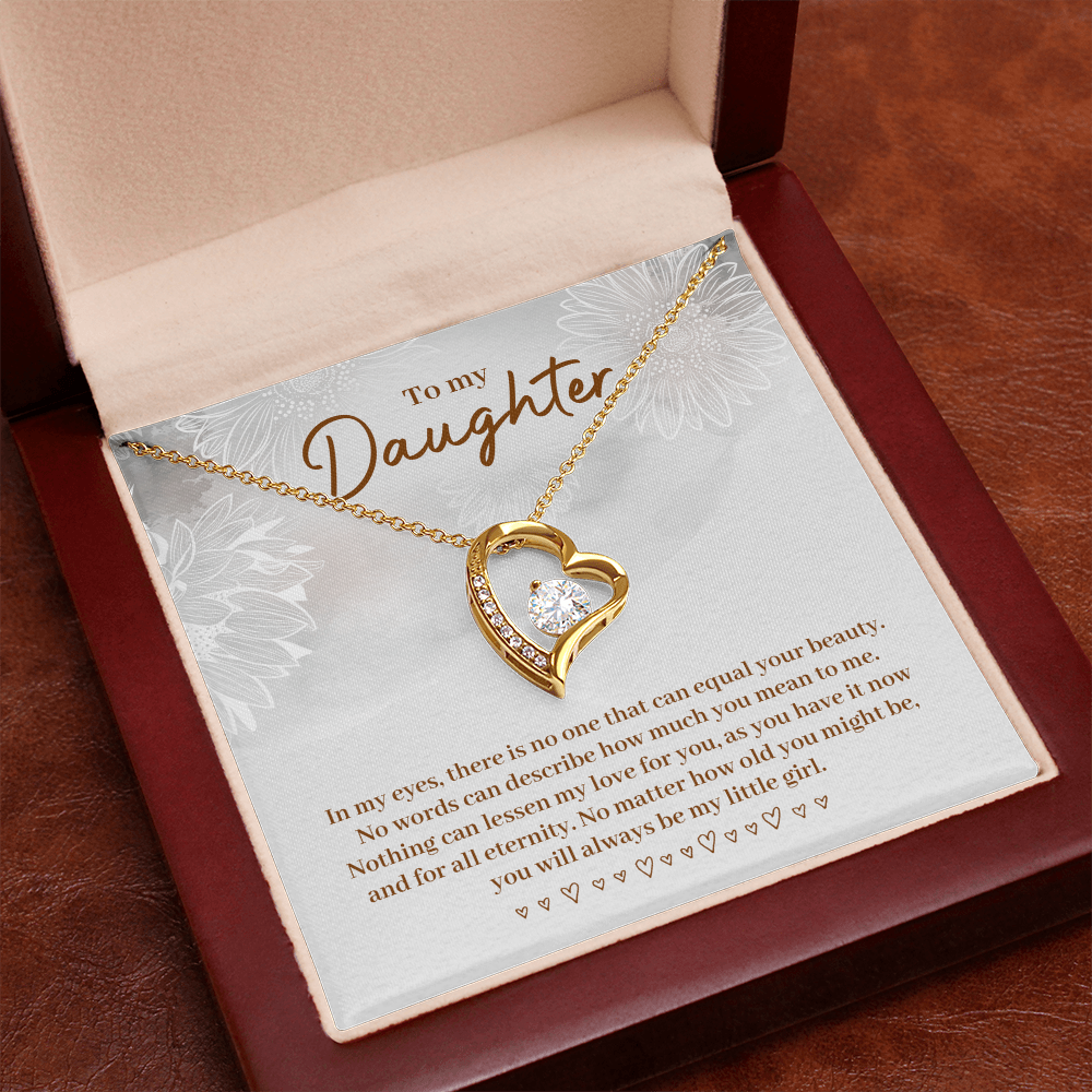 To My Daughter Beautiful Silver Heart Necklace Gift Boxed Gift For Daughter