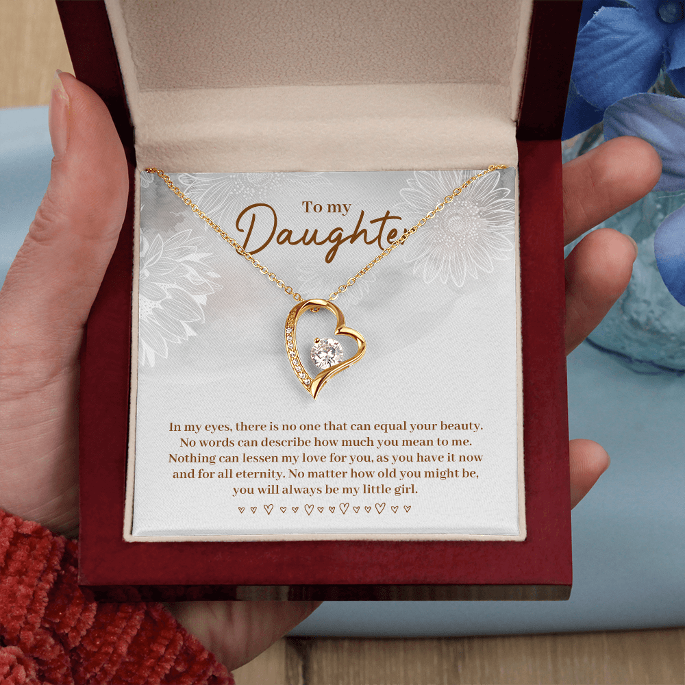 To My Daughter Beautiful Silver Heart Necklace Gift Boxed Gift For Daughter