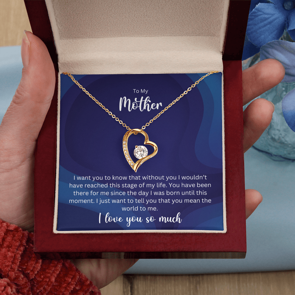 To My Mother - Sterling Silver Necklace Personalised Gift With A Custom Message Card - Gift from Son / Daughter For Mum
