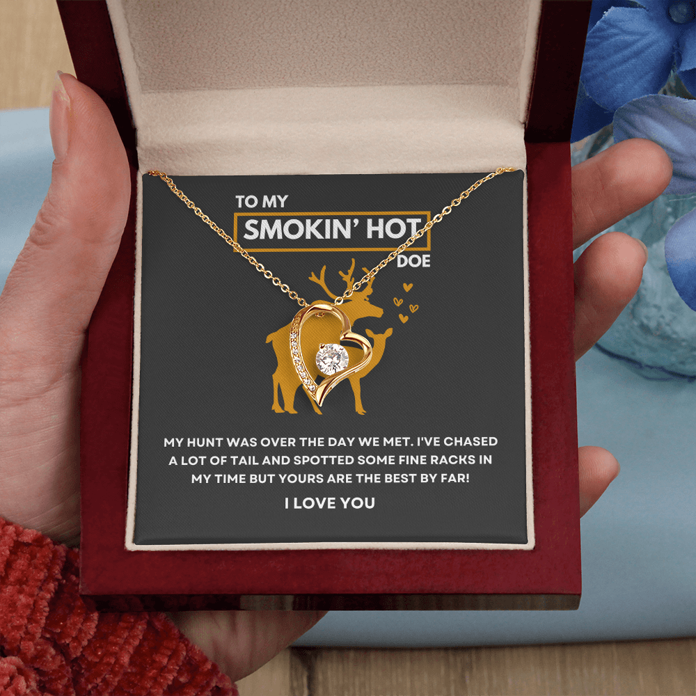Funny Gift For Her - Sterling Silver Necklace - Smokin Hot Doe - Personalized  Hunting Themed Gift for Wife