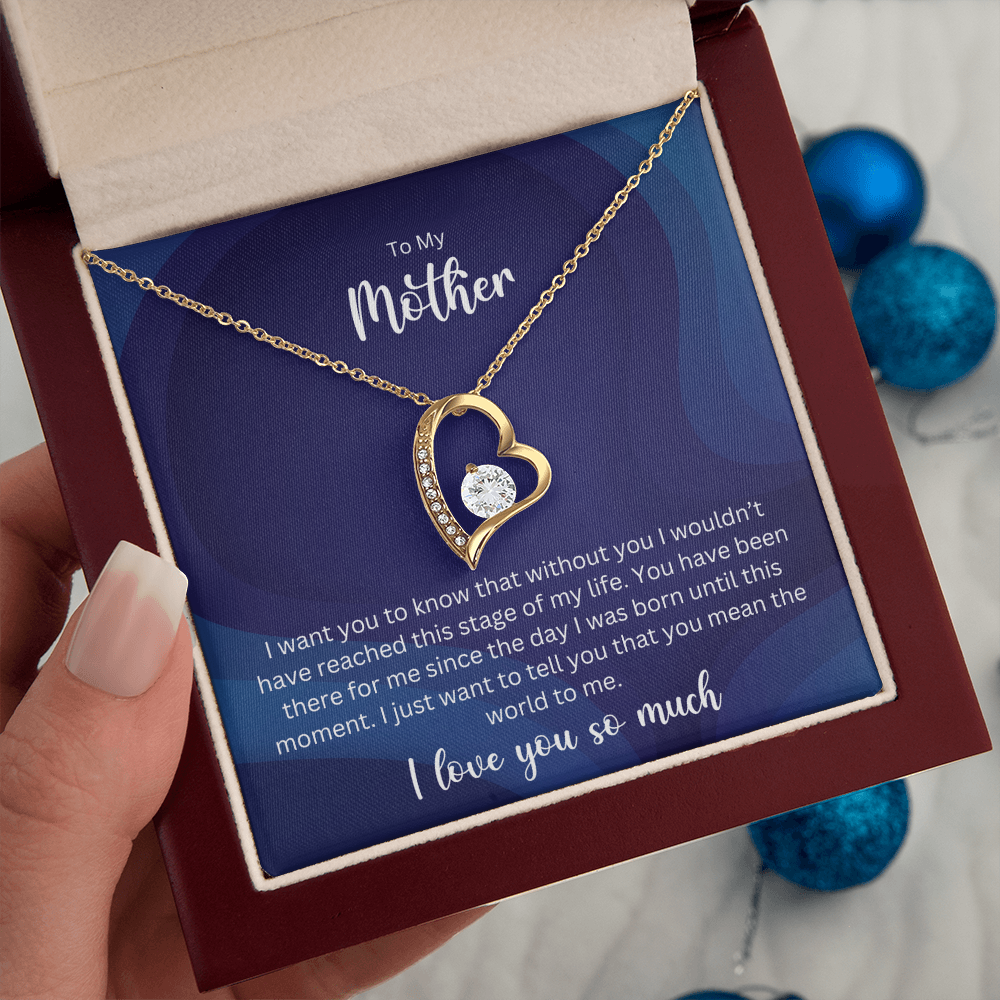 To My Mother - Sterling Silver Necklace Personalised Gift With A Custom Message Card - Gift from Son / Daughter For Mum
