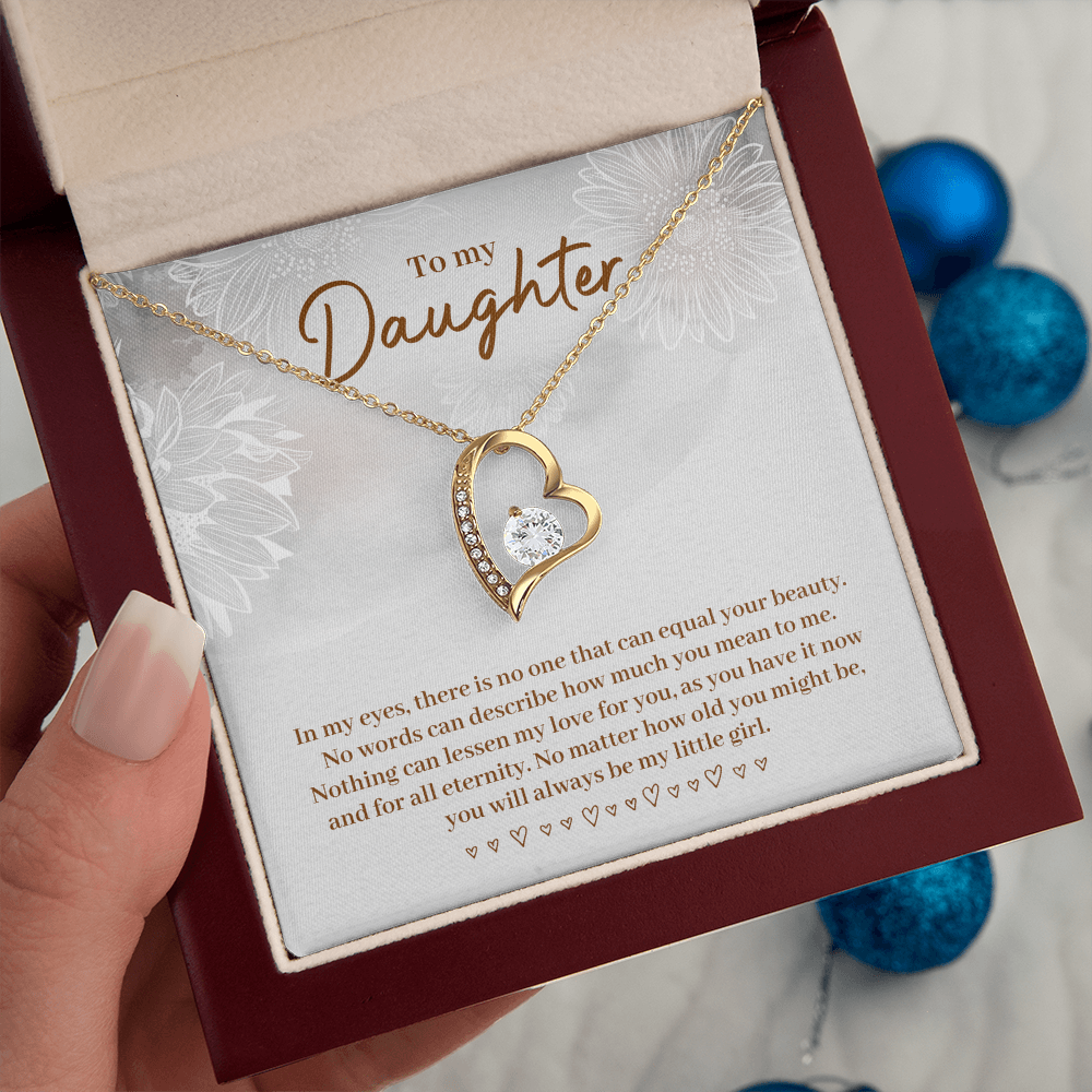 To My Daughter Beautiful Silver Heart Necklace Gift Boxed Gift For Daughter