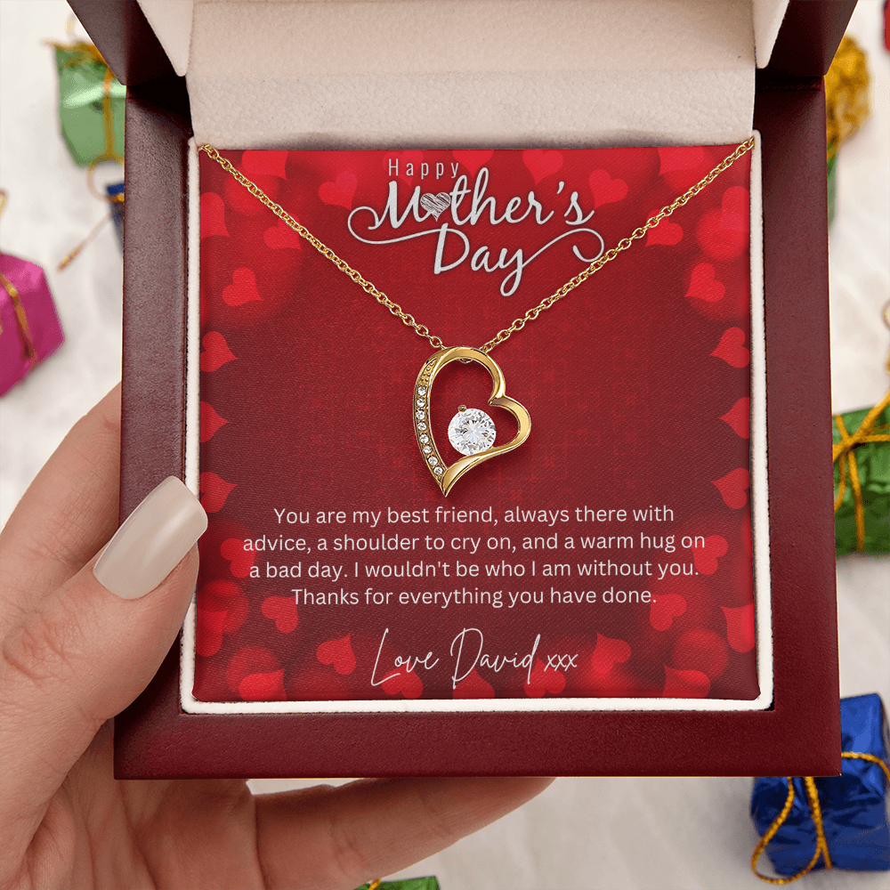 Happy Mothers Day - Choice Of Silver Necklace with Custom Message Card in Beautiful Box - Gift From Son, Daughter - Jewellery Gift For Mum