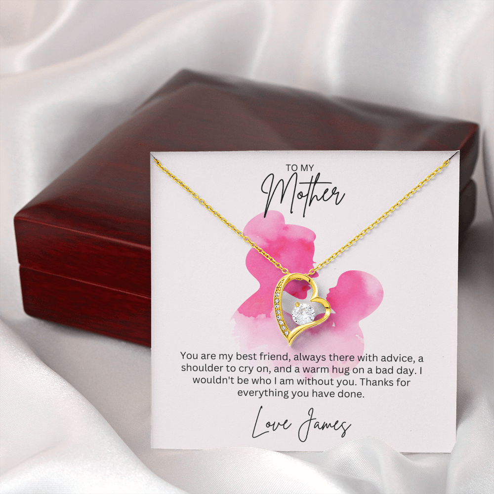 To My Mother Heart Shape Necklace Beautifully Gift Boxed