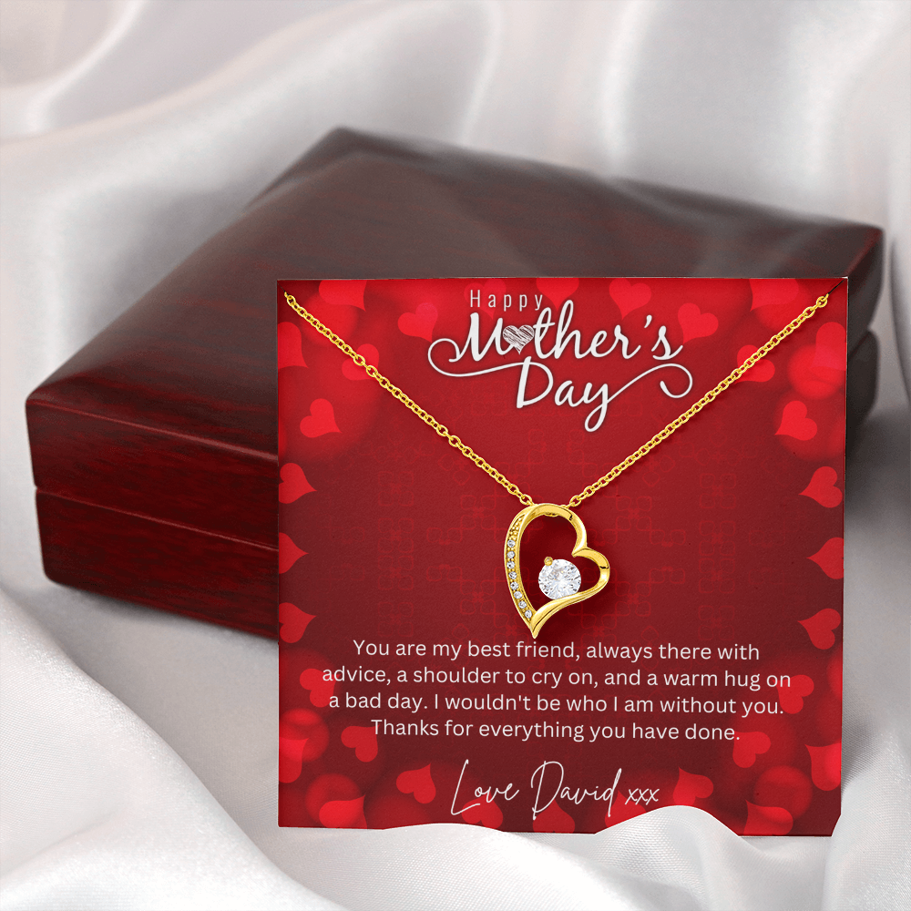 Happy Mothers Day - Choice Of Silver Necklace with Custom Message Card in Beautiful Box - Gift From Son, Daughter - Jewellery Gift For Mum