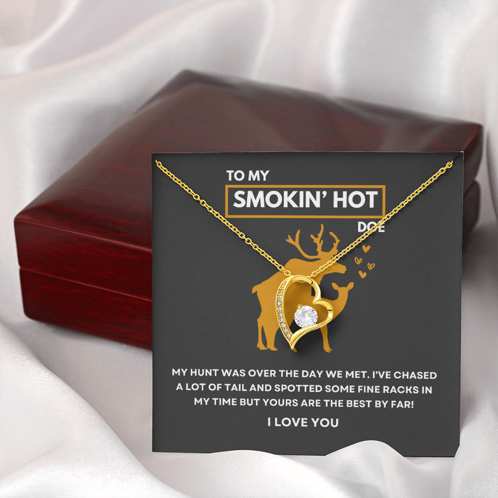 Funny Gift For Her - Sterling Silver Necklace - Smokin Hot Doe - Personalized  Hunting Themed Gift for Wife