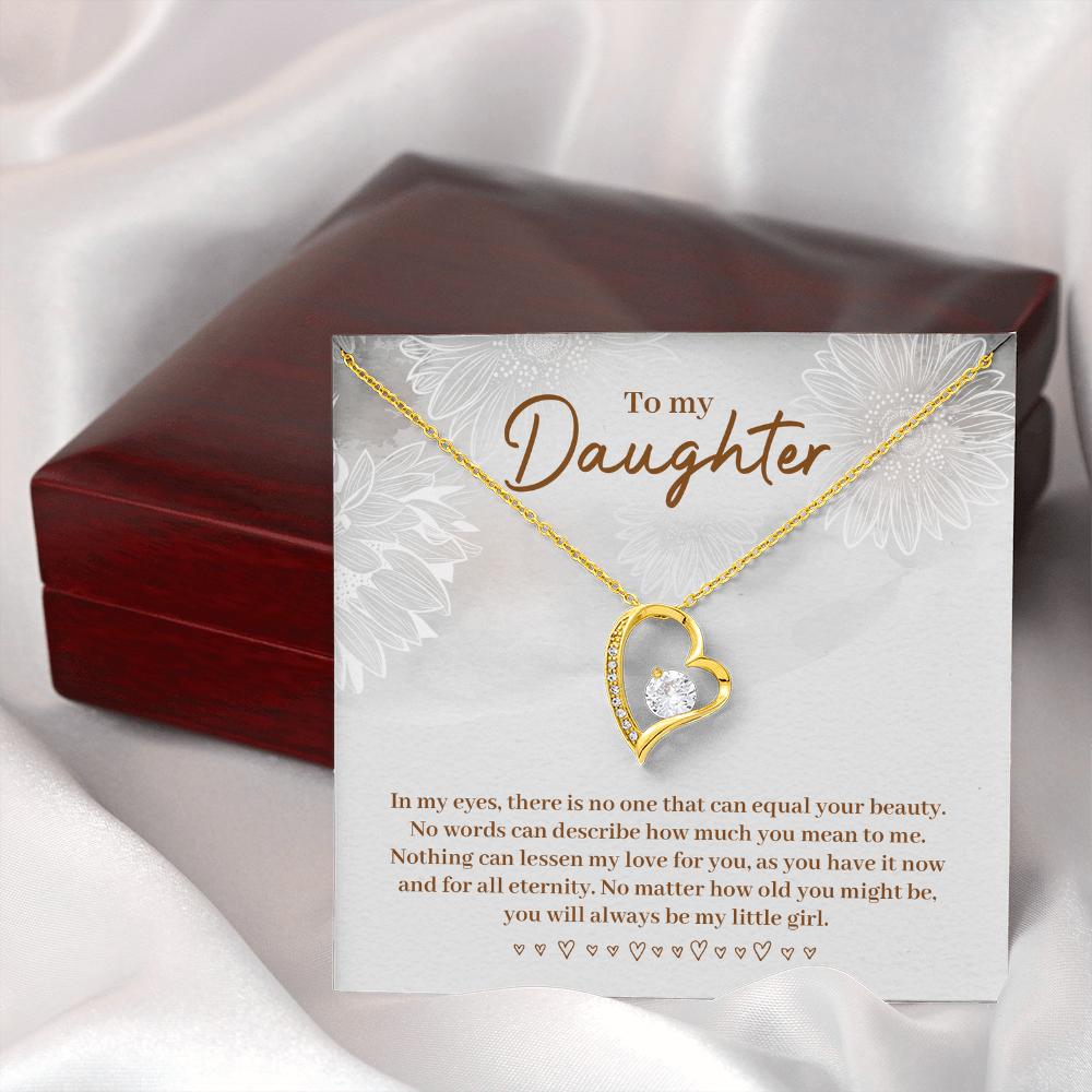 To My Daughter Beautiful Silver Heart Necklace Gift Boxed Gift For Daughter