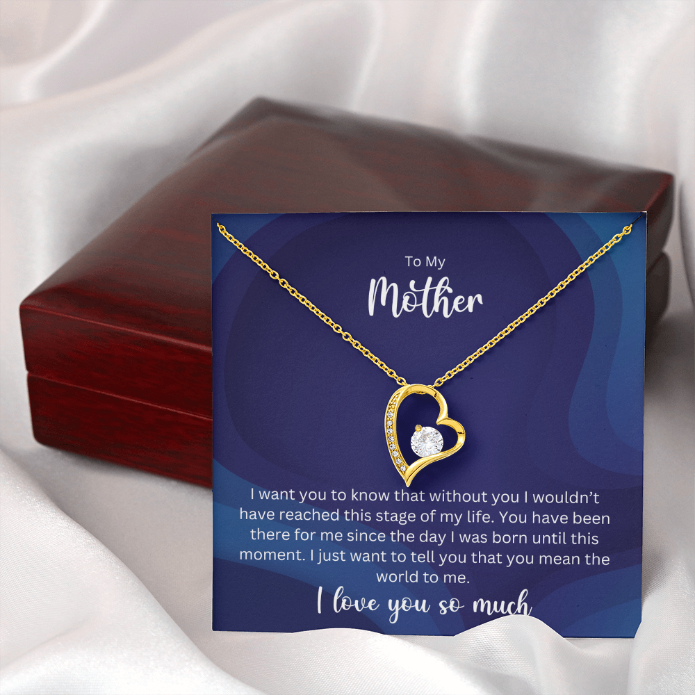 To My Mother - Sterling Silver Necklace Personalised Gift With A Custom Message Card - Gift from Son / Daughter For Mum