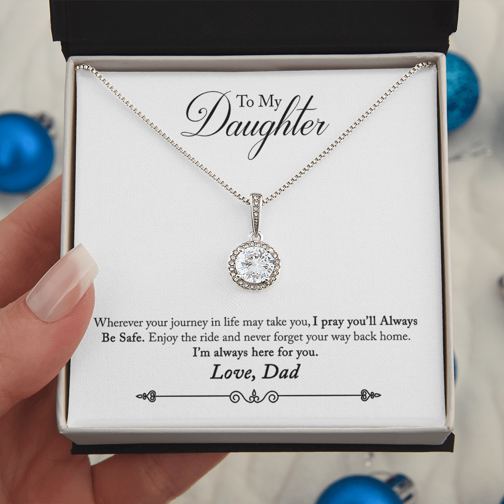 To My Daughter Love Dad - Beautiful Eternal Hope Gift Boxed Necklace