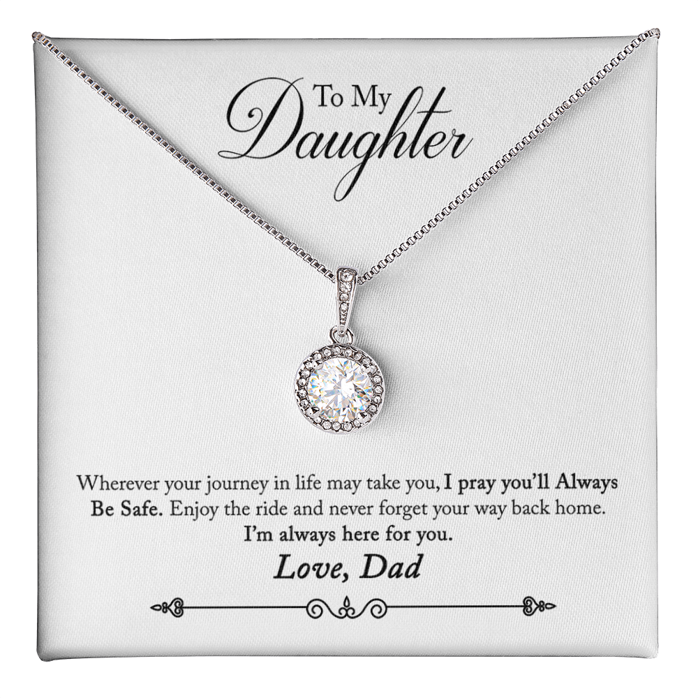 To My Daughter Love Dad - Beautiful Eternal Hope Gift Boxed Necklace
