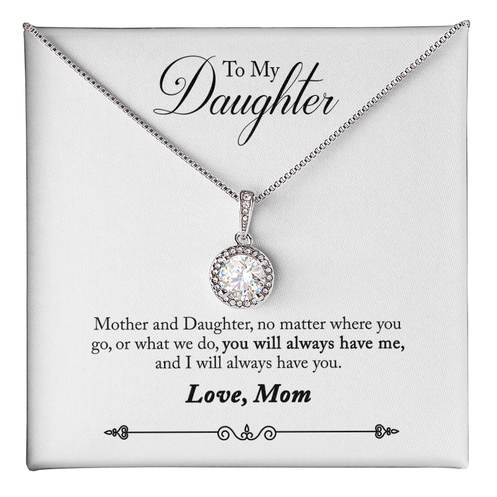 To My Daughter Love Mom - Beautiful Eternal Hope Gift Boxed Necklace