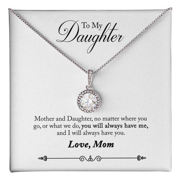 To My Daughter Love Mom - Beautiful Eternal Hope Gift Boxed Necklace