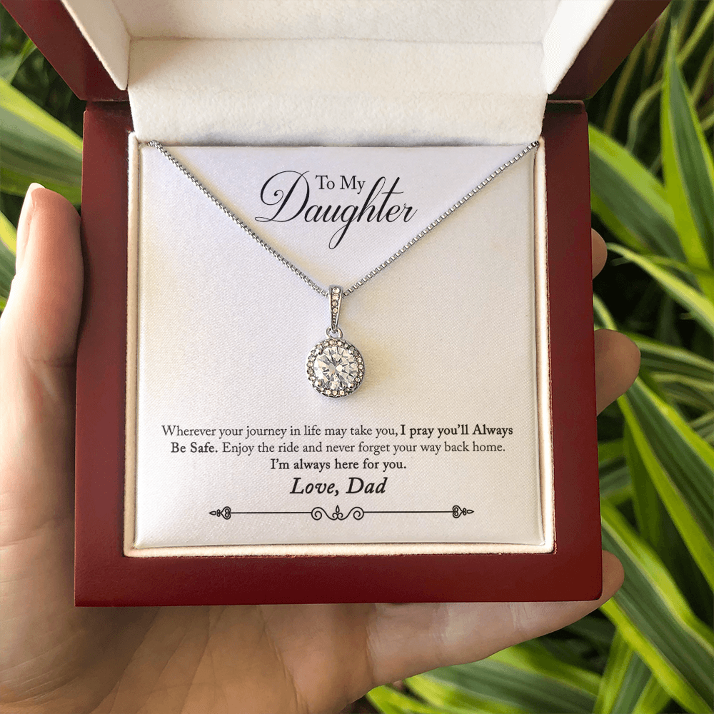 To My Daughter Love Dad - Beautiful Eternal Hope Gift Boxed Necklace
