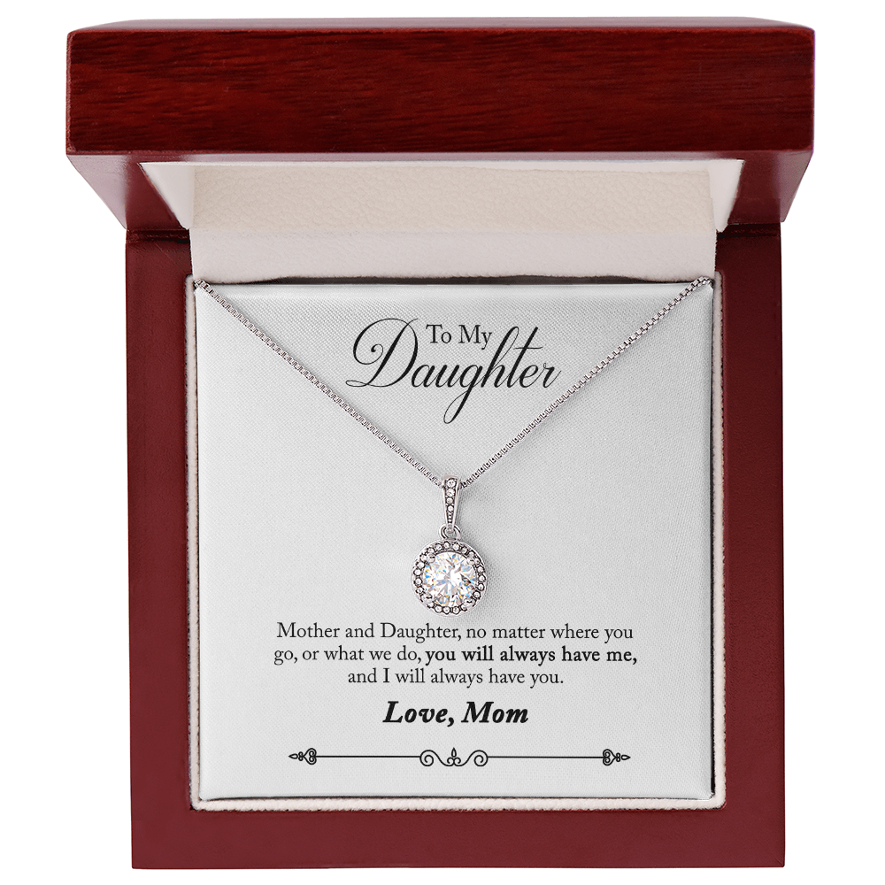 To My Daughter Love Mom - Beautiful Eternal Hope Gift Boxed Necklace