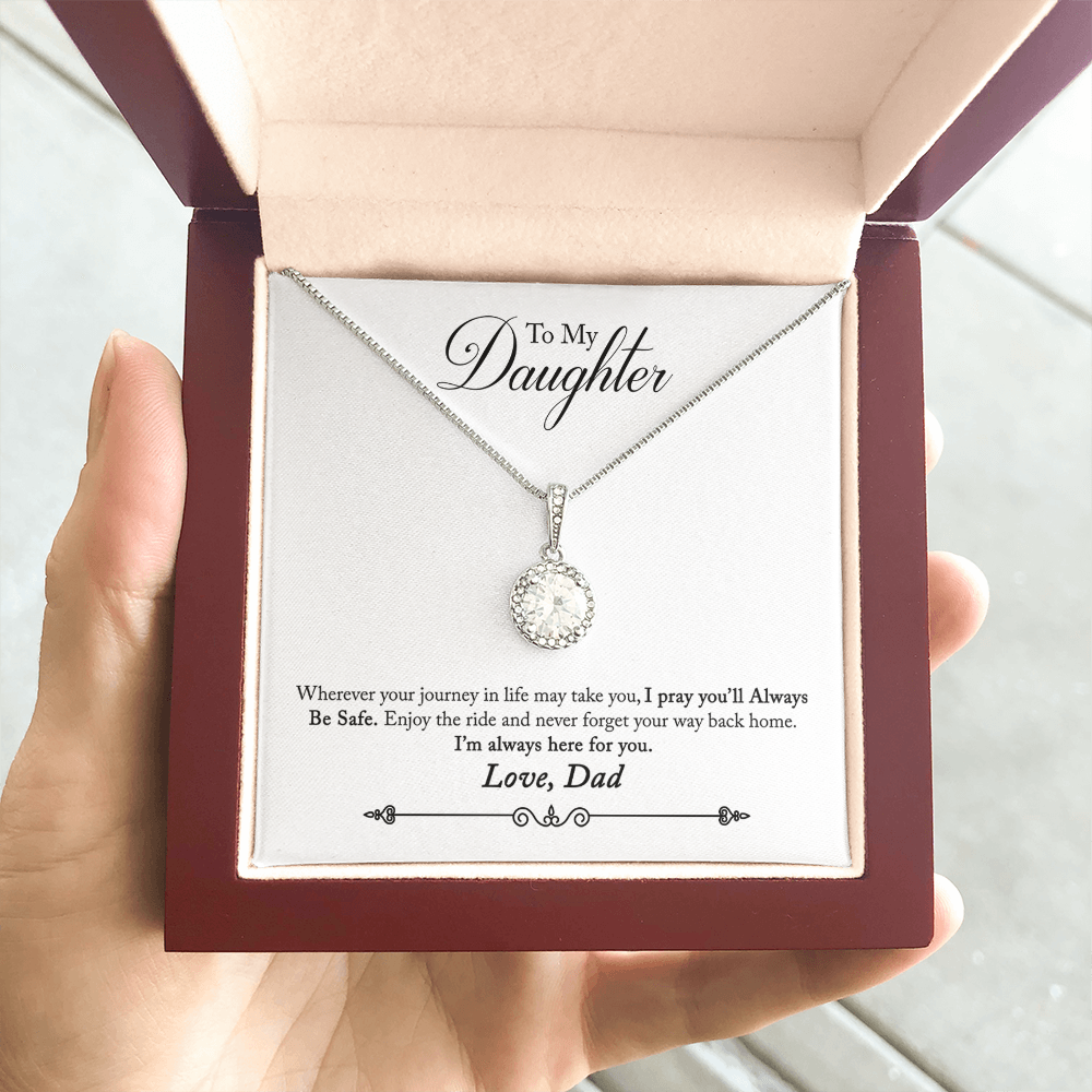 To My Daughter Love Dad - Beautiful Eternal Hope Gift Boxed Necklace