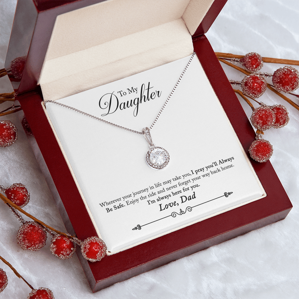 To My Daughter Love Dad - Beautiful Eternal Hope Gift Boxed Necklace