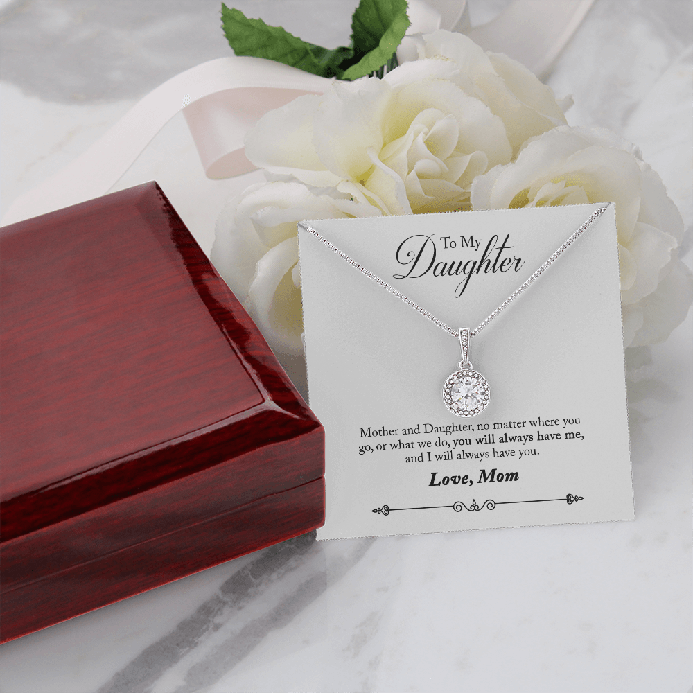 To My Daughter Love Mom - Beautiful Eternal Hope Gift Boxed Necklace