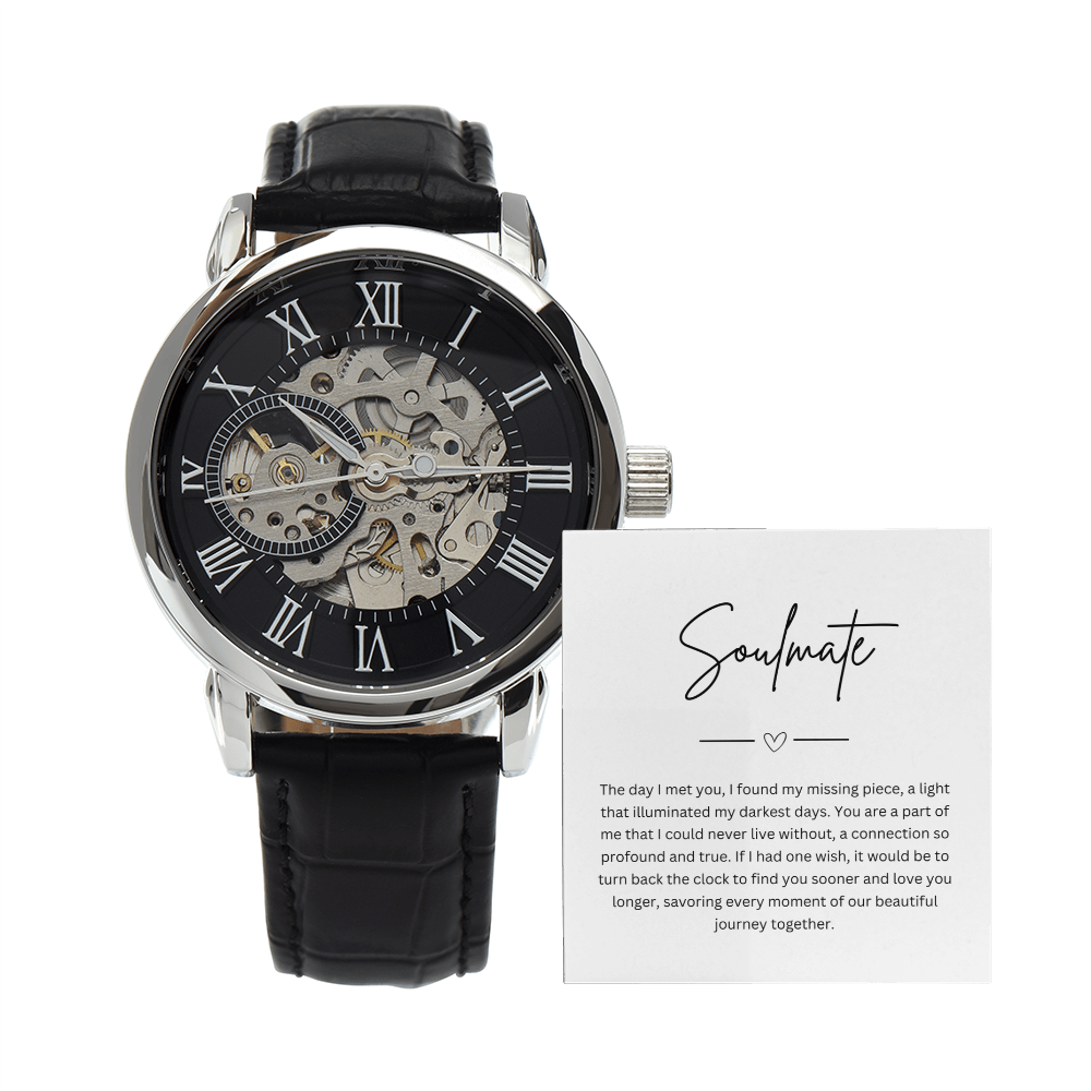 To My Soumate - Mens Quartz Watch with Personalized Message Card Boxed