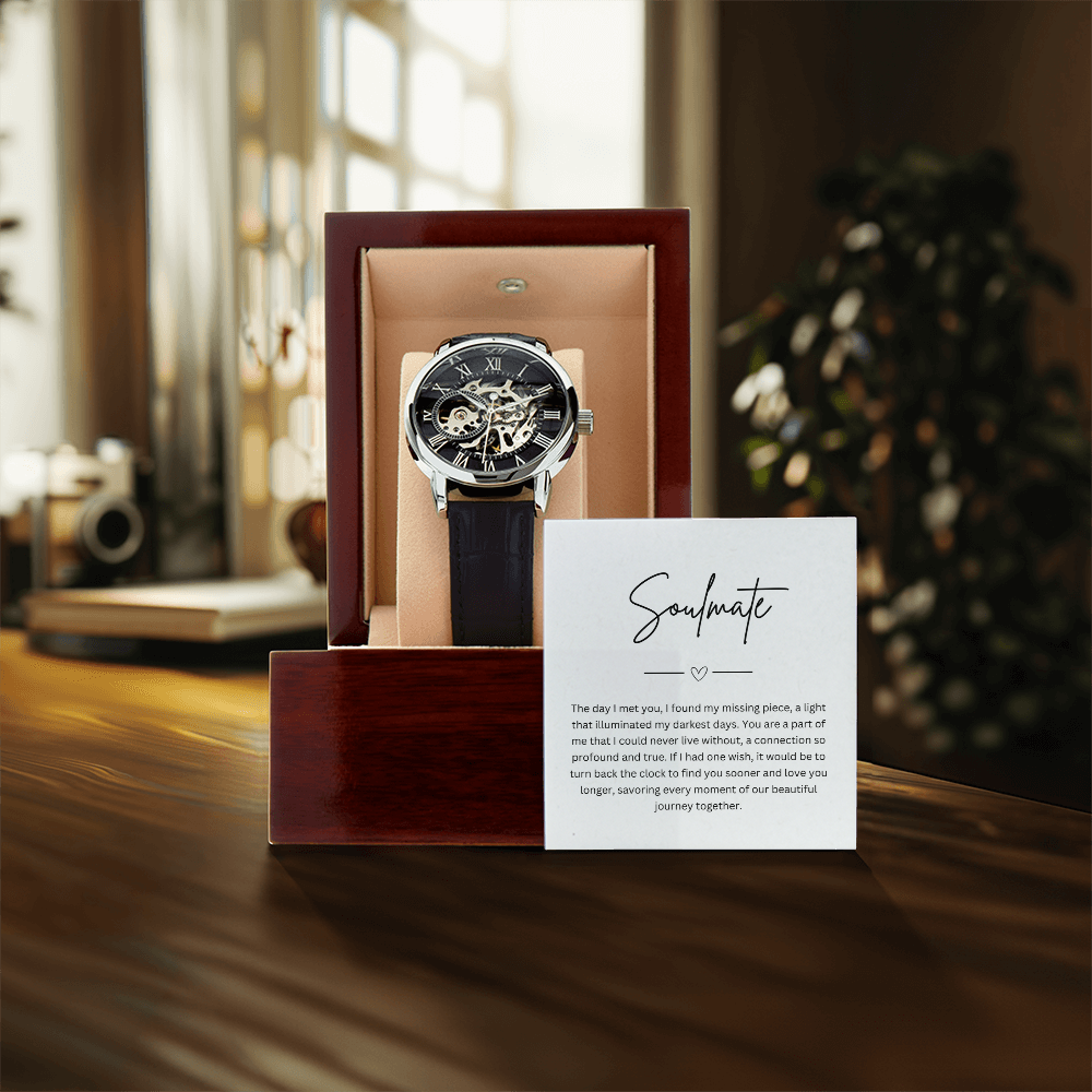 To My Soumate - Mens Quartz Watch with Personalized Message Card Boxed
