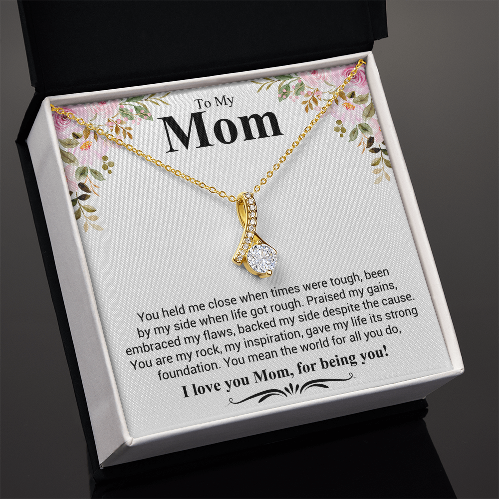 To My Mom A Beautiful Poem Necklace Gift Set