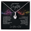 Gift For Musical Daughter - Sterling Silver Musical Note Necklace - Daughter Necklace - Personalised Gift From Mum and Dad - Mother And Daughter