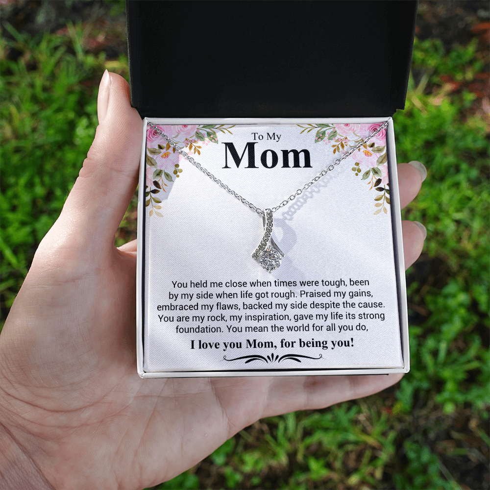 To My Mom A Beautiful Poem Necklace Gift Set