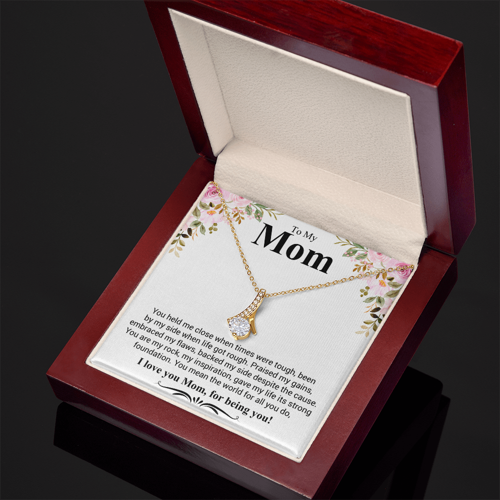To My Mom A Beautiful Poem Necklace Gift Set
