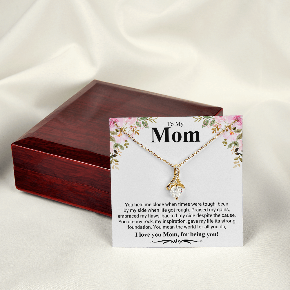 To My Mom A Beautiful Poem Necklace Gift Set