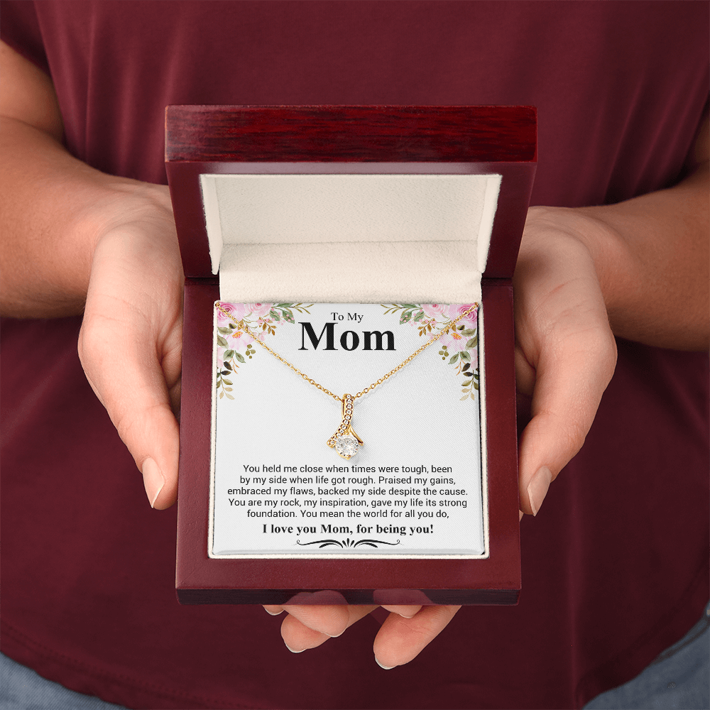 To My Mom A Beautiful Poem Necklace Gift Set