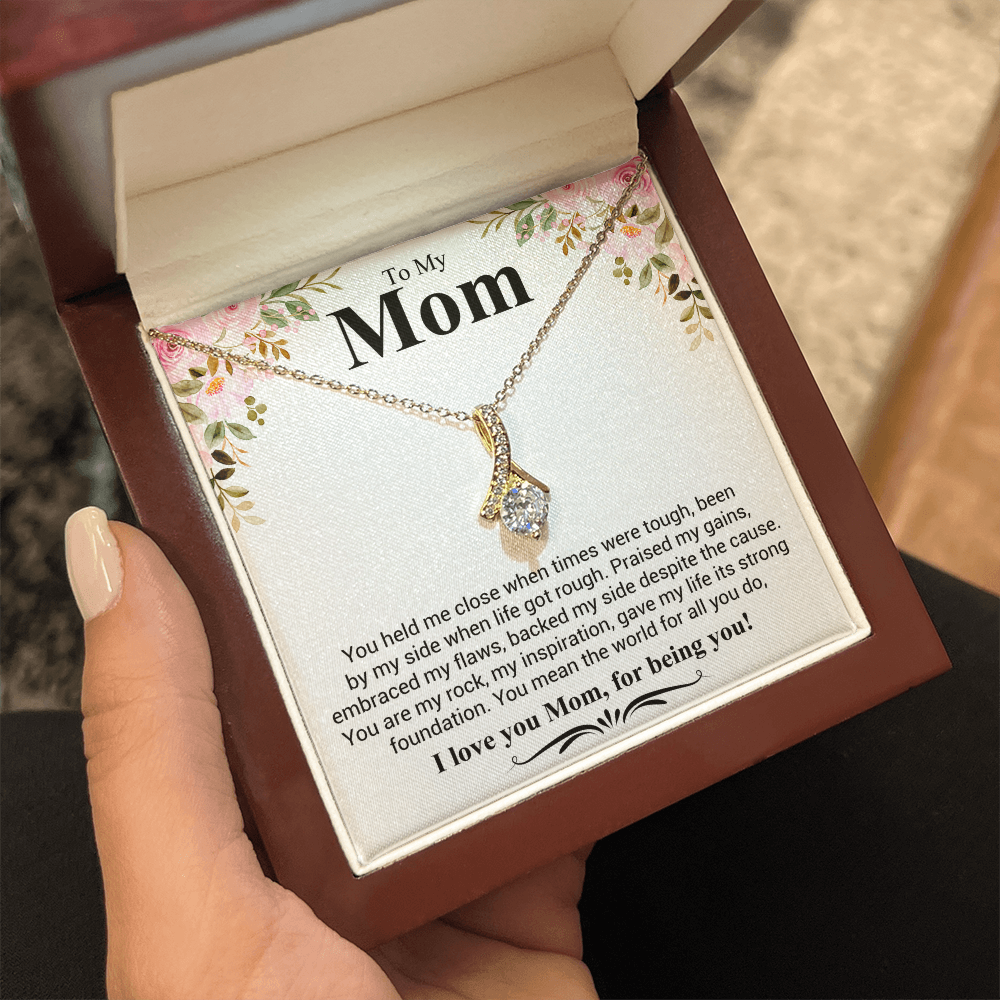 To My Mom A Beautiful Poem Necklace Gift Set