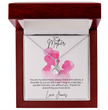 To My Mother - Sterling Silver Necklace With Personalised Custom Message Card - Gift from Son / Daughter