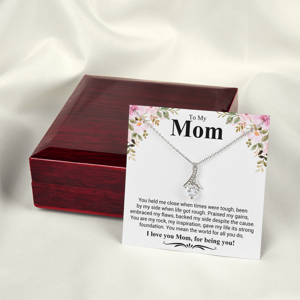 To My Mom A Beautiful Poem Necklace Gift Set